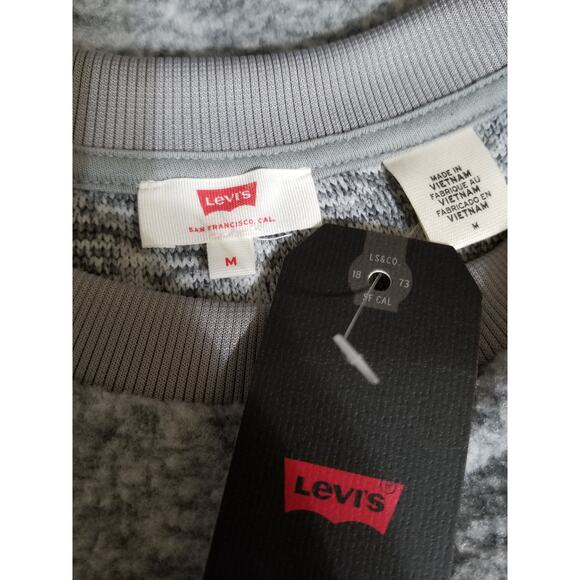 Levi's NWT Women's Sweater Pullover Fleece Crewneck Sweatshirt Size Medium Gray - Picture 9 of 12